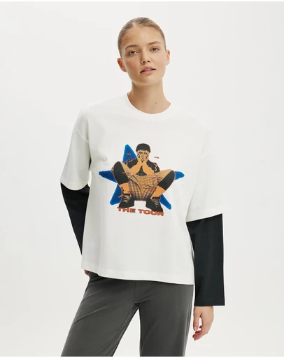 Cotton On - Lcn Double Oversized Graphic Tee
