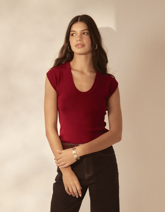 Forcast - Laura Tencel Scoop Neck Knit