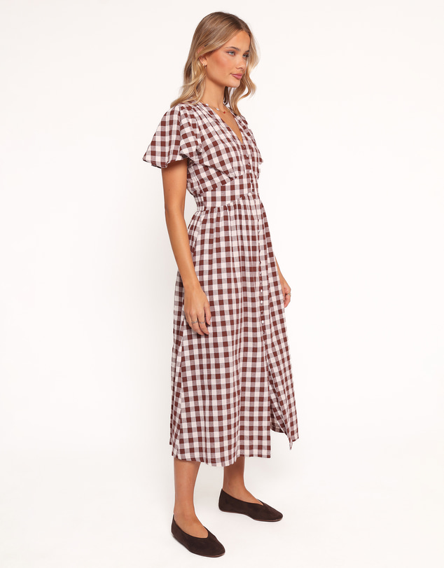 Petal & Pup - Robinson Maxi Dress - Brown Gingham