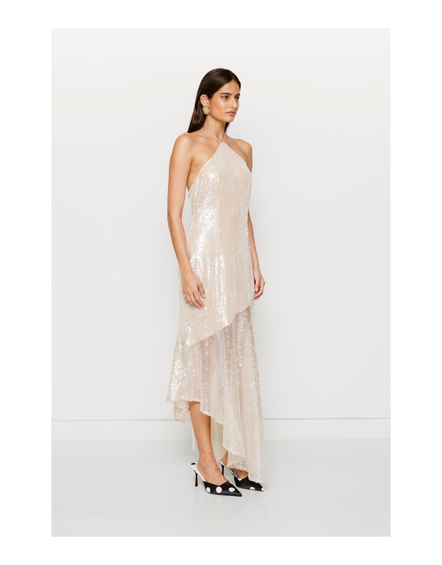 The Wolf Gang - Mina Sequin Maxi Dress - Gold