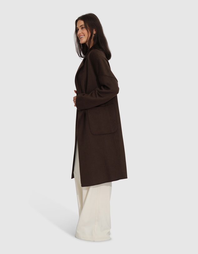 Belle & Bloom - Publisher Double-Breasted Wool Blend Coat