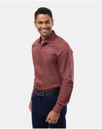 Brooksfield - Triangle Print Slim Fit Dress Shirt