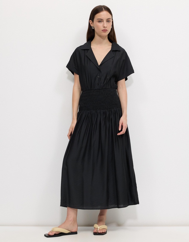 Calli - Malik Shirred Waist Shirt Dress