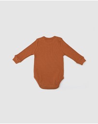 WITH LOVE FOR KIDS - Basics Thick Ribbed Long Sleeve Onesie - Babies