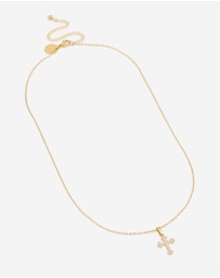 Lovisa - Waterproof Gold Plated Stainless Steel Mini Cross Short Necklace