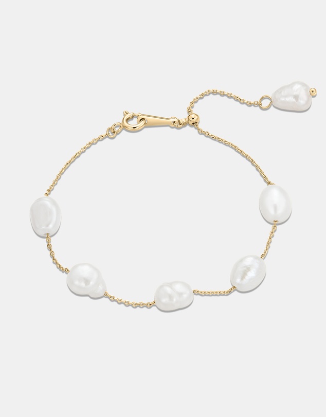 Mestige - Monaco Freshwater Pearl Bracelet - 18K Gold Plated