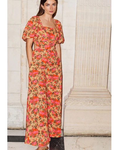 NEXT - Wide Leg Puff Sleeve Jumpsuit
