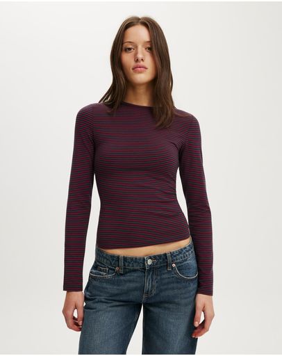 LISA STRIPE INK NAVYRED PETAL