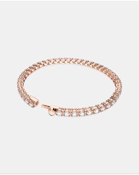 Swarovski - Matrix Tennis bracelet, Round cut, White, Rose gold-tone plated