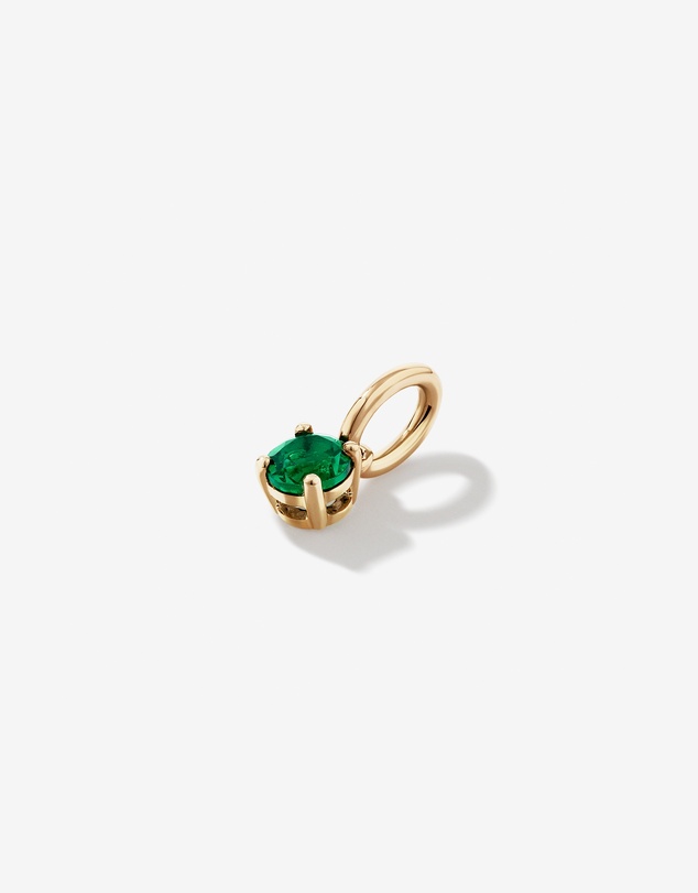 Michael Hill - Created Round Green Emerald Birthstone Pendant in 10kt Yellow Gold