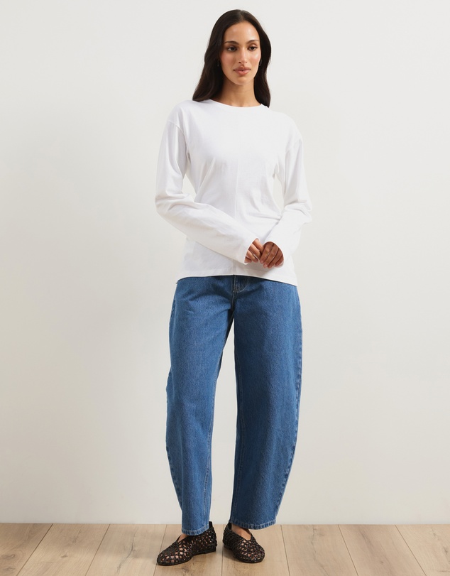 Atmos&Here - Wren Long Sleeve Gathered Side Top