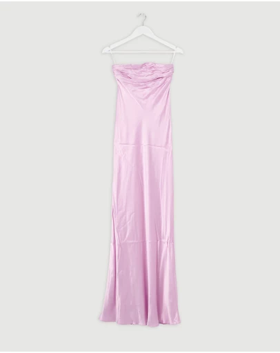 Revibe - Repaired Shona Joy La Lune Strapless Rushed Bodice Maxi Dress - AU 6