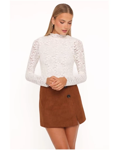 Petal & Pup - Beatriz Lace High Neck Top - Ivory