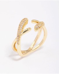 Lovisa - Gold Plated Pave Interlaced Ring