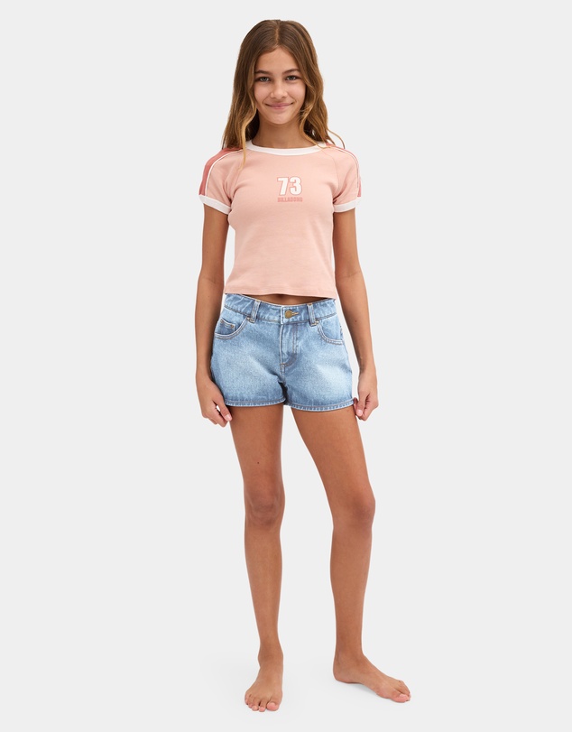 Billabong Kids - Girls 6 to 16 Salty Club Denim Shorts