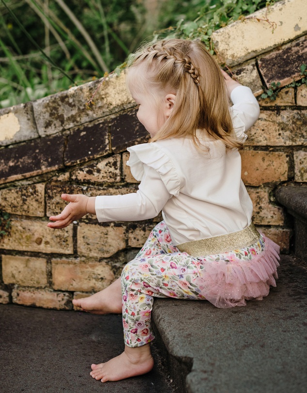 Fleur Harris - 'Enchanted Flowers' Fabulous Frilled Legging in Cloud