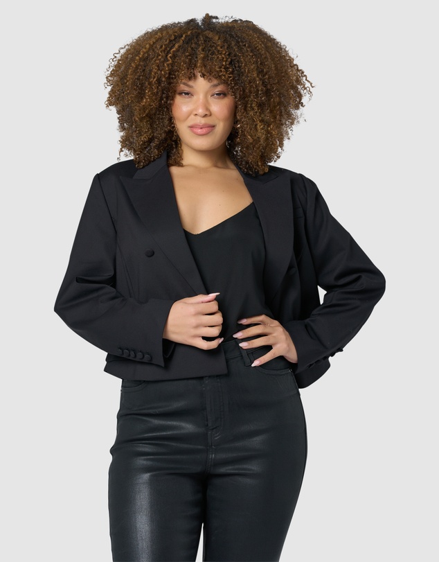 Pink Dusk by Curve Project - Gimme More Cropped Blazer