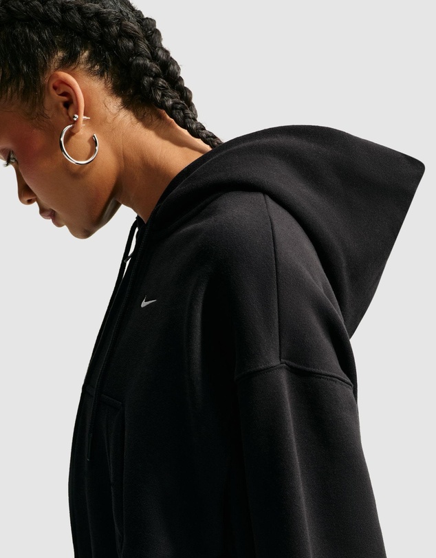 Nike - Studio Fleece Medium Weight Oversized Full-Zip Cropped Hoodie