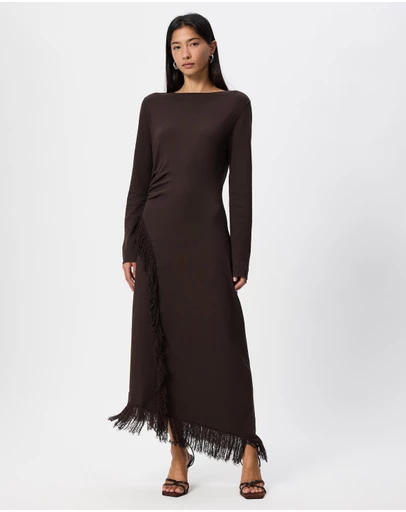 & Other Stories - Asymmetric Fringe Midi Dress