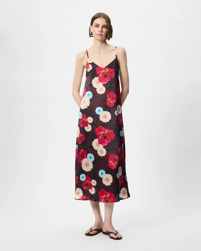 The Social Outfit - Silk Slip Dress - Cosmic Bloom