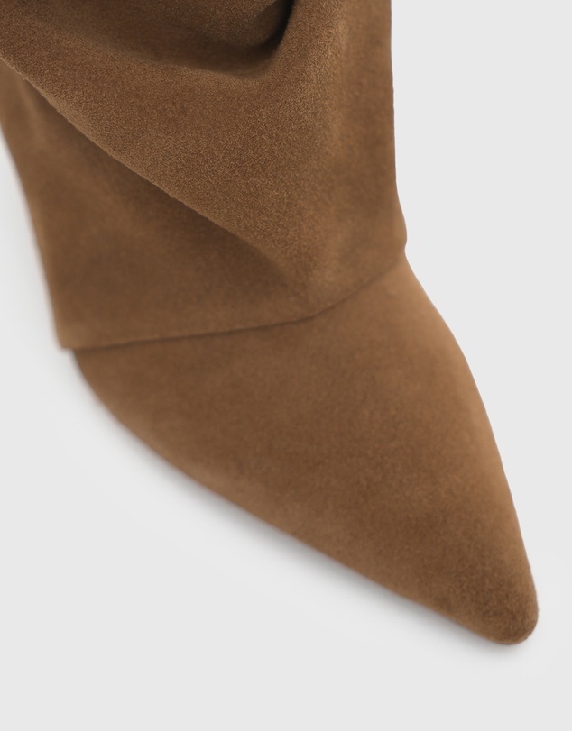 Betts - Lisbon Suede Leather Ruched Wedge Knee Boots