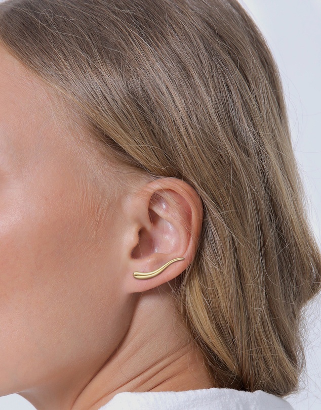 Elli Jewelry - Teardrop Ear Climber Earrings in Gold-Plated 925 Silver