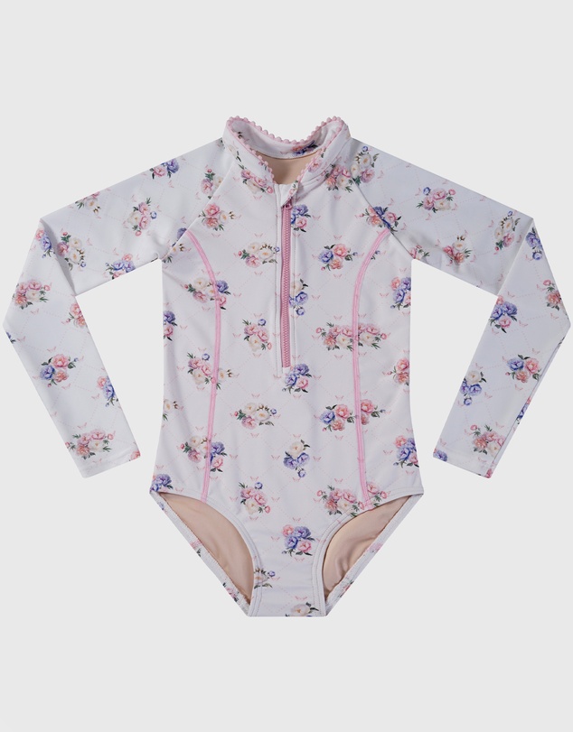Aqua Blu Kids - Posie Long Sleeve One Piece - Kids