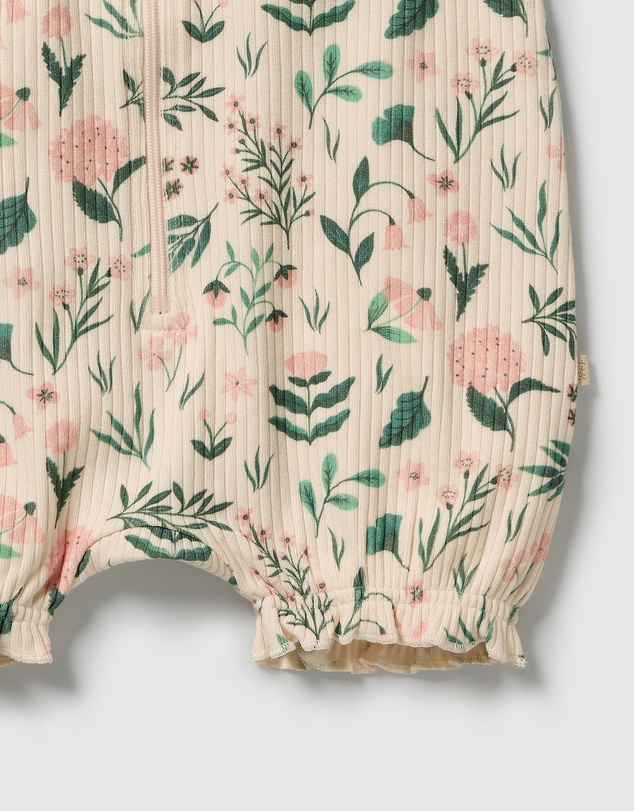 Wilson & Frenchy - Sweet Bloom Organic Ruffle Zipsuit - Babies