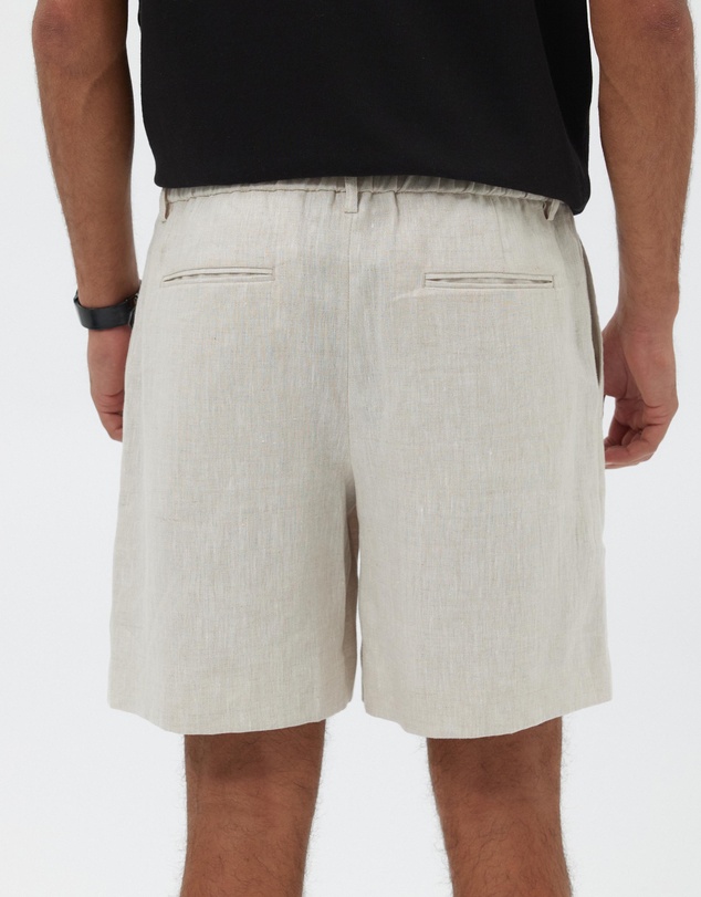 AERE - Seaside Pleated Linen Shorts