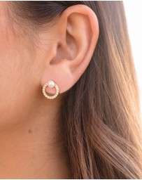 Georgini - GEORGINI OCEANS BYRON FRESHWATER PEARL EARRINGS GOLD