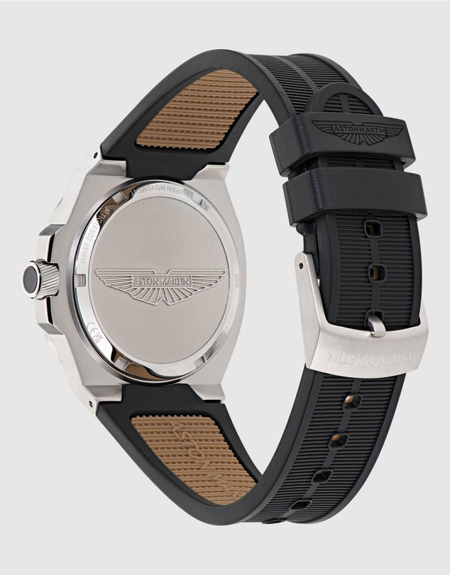 Aston Martin - GPQ Stainless Steel Black Silicone Watch