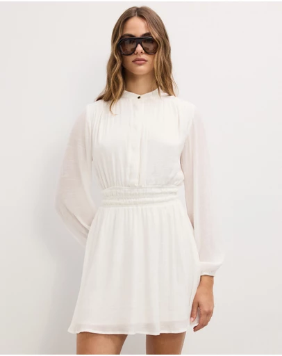 The Fated - Della Long Sleeve Gathered Mini Dress