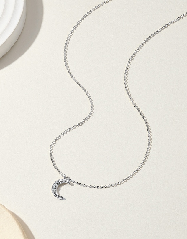 Mestige - Moonlight Shimmer Necklace - Silver Plated