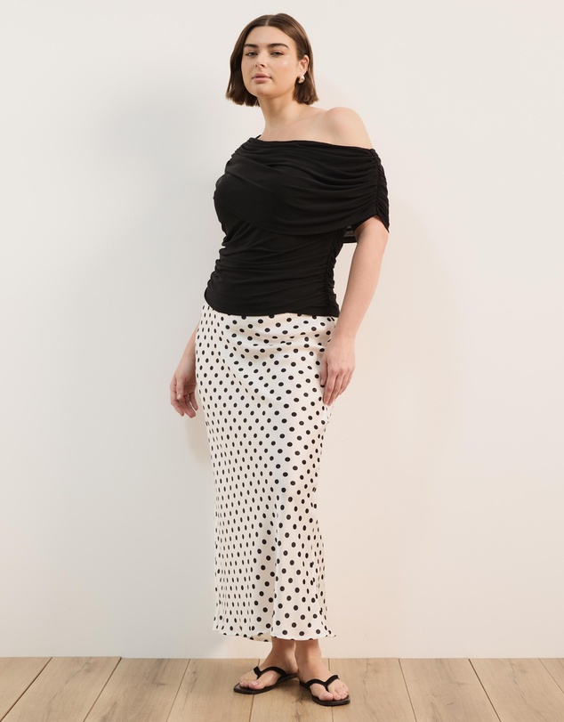 Atmos&Here Curvy - Joanne Satin Slip Skirt