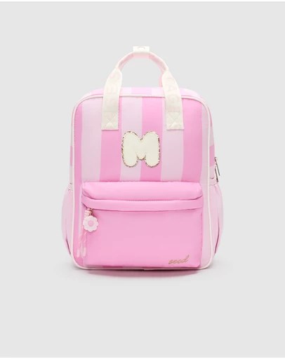 Seed Heritage - PINK STRIPE INITIAL BACKPACK