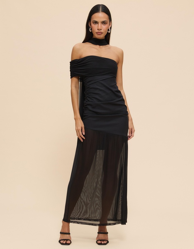 CHANCERY - Bree One Shoulder Self Scarf Maxi Dress