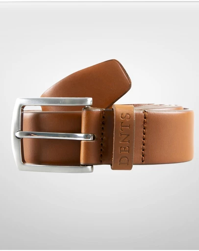DENTS - Heritage Full Grain Leather Belt with Satin Nickel Buckle