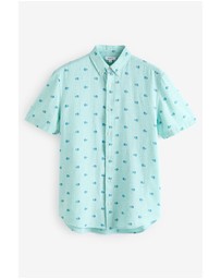 NEXT - Linen Blend Printed Short Sleeve Shirt