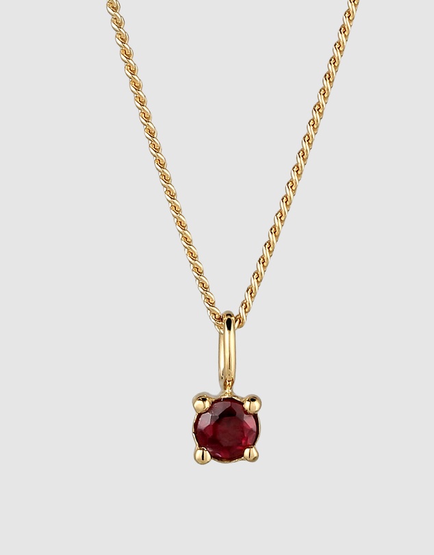 Elli Jewelry - Garnet Choker Necklace in Gold-Plated 925 Silver
