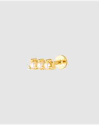 HOUSE OF SLANI - Mila Flat Back Pearl Bar Ear Stud Piercing