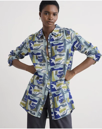 Seasalt - Seasalt Cornwall Green Wren Flutter Shirt