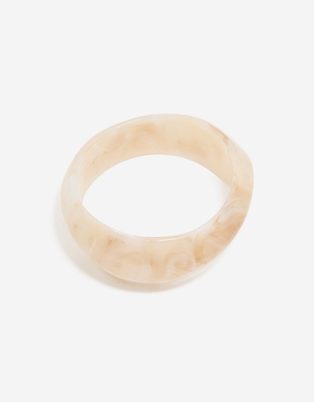 Lovisa - White Acrylic Marble Thick Bangle