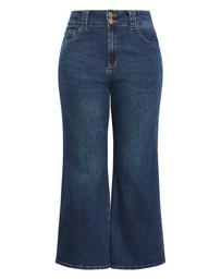 City Chic - Plus size Pia Fit Bootleg Short Jean - dark wash