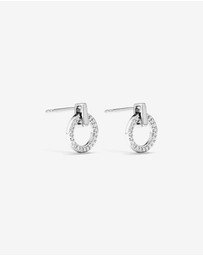 Michael Hill - Door Knocker Stud Earrings with Cubic Zirconia in Sterling Silver
