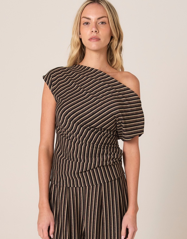 Fate + Becker - Everlyn Metallic Jersey Top