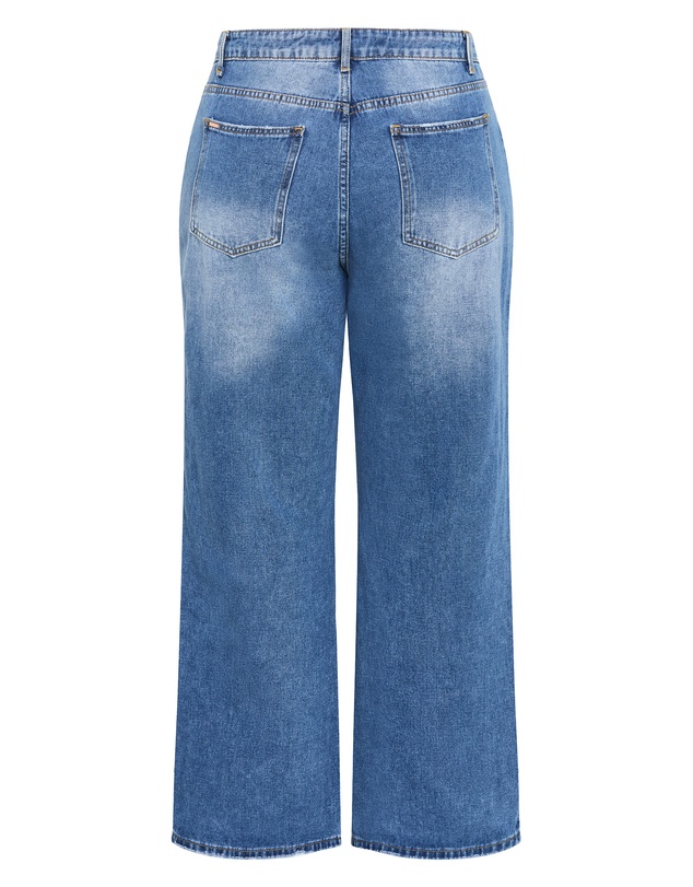 City Chic - Plus size Harley Fit Harriet Wide Leg Short Jean - light wash