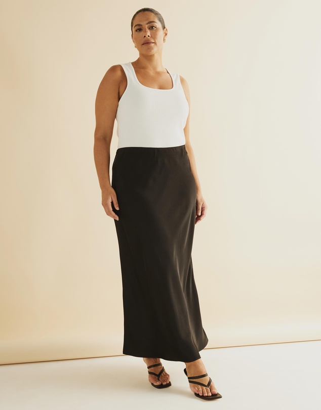 Atmos&Here Curvy - Nya Slip Maxi Skirt