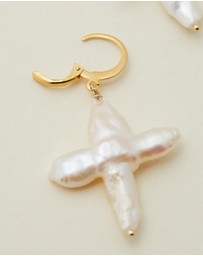 Reliquia Jewellery - Cross Pearl Earrings
