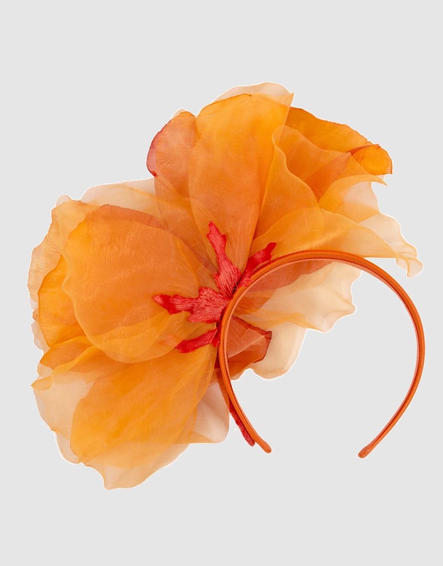 Fillies Collection - Large Orange Flower Fascinator Headband