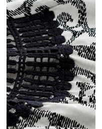 NEXT - Short Sleeve Crochet Bubblehem Top